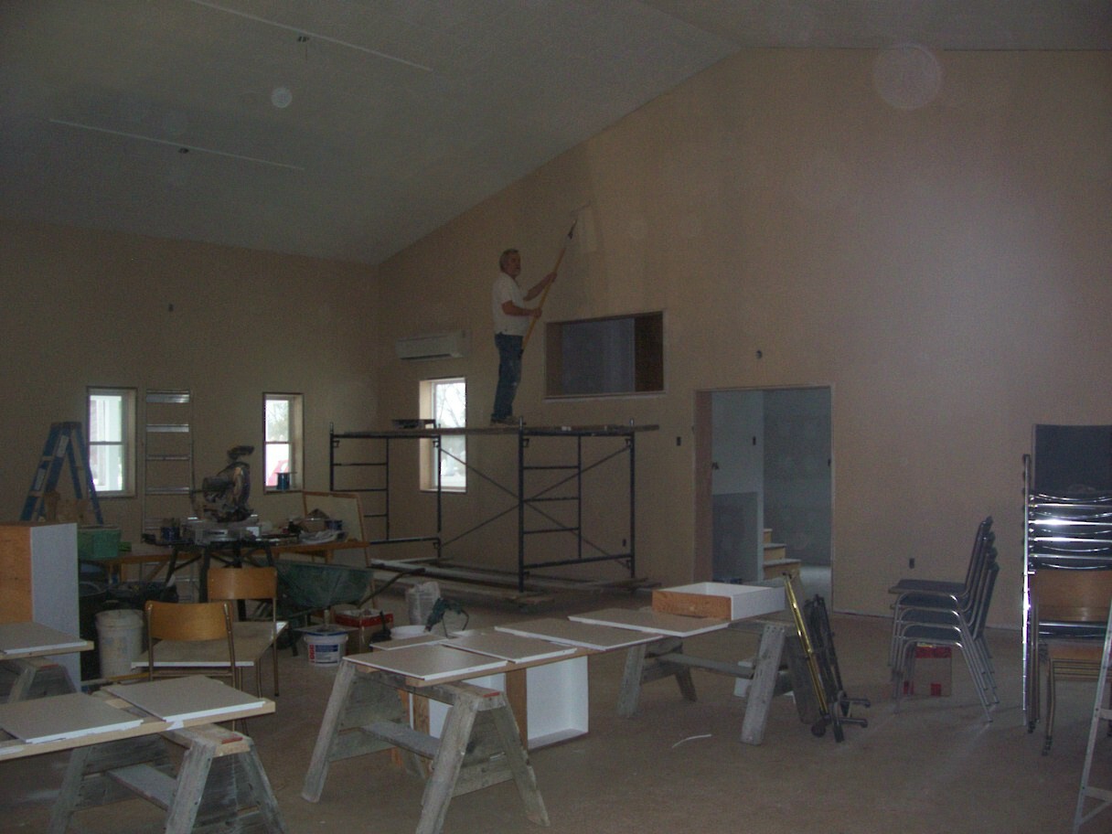 Stan painting the Sanctuary.